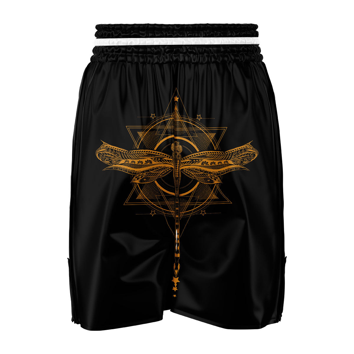 Dragonfly Boho Gold Print Boxing Shorts-grizzshop