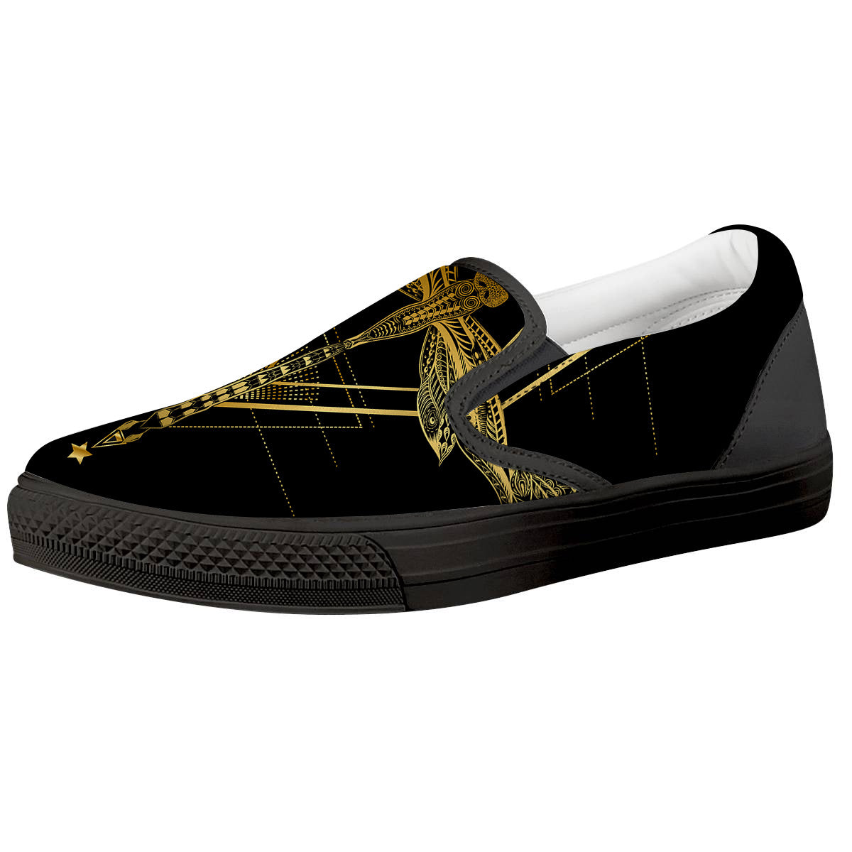 Dragonfly Boho Spiritual Print Black Slip On Shoes-grizzshop
