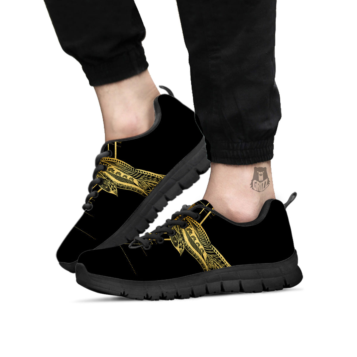 Dragonfly Boho Spiritual Print Black Sneaker-grizzshop