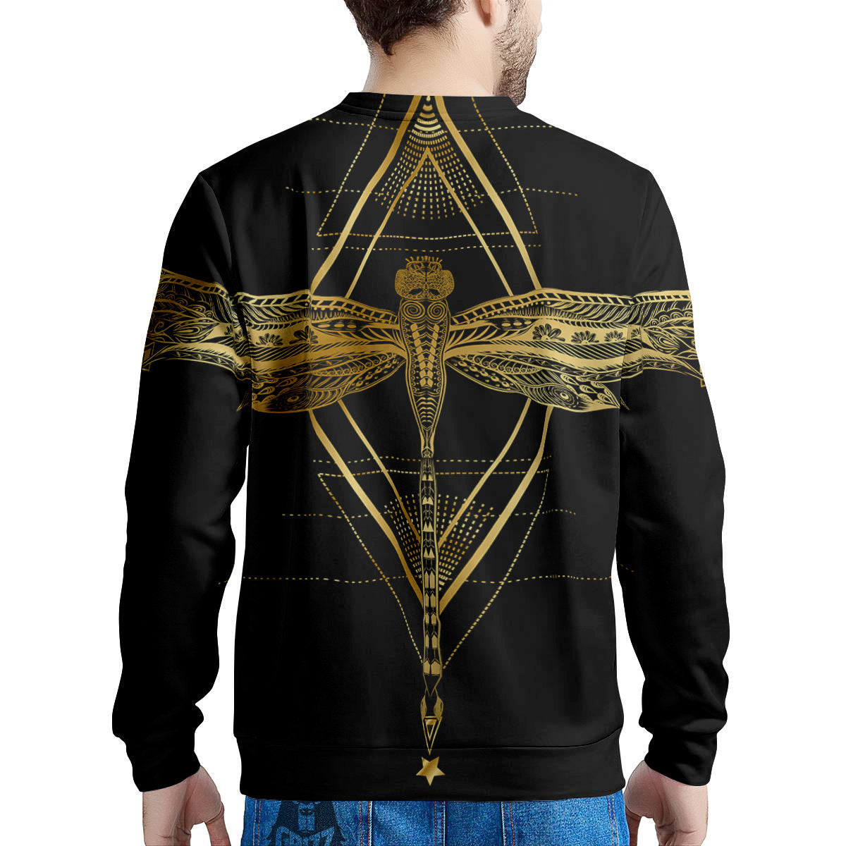 Dragonfly Boho Spiritual Print Men's Sweatshirt-grizzshop