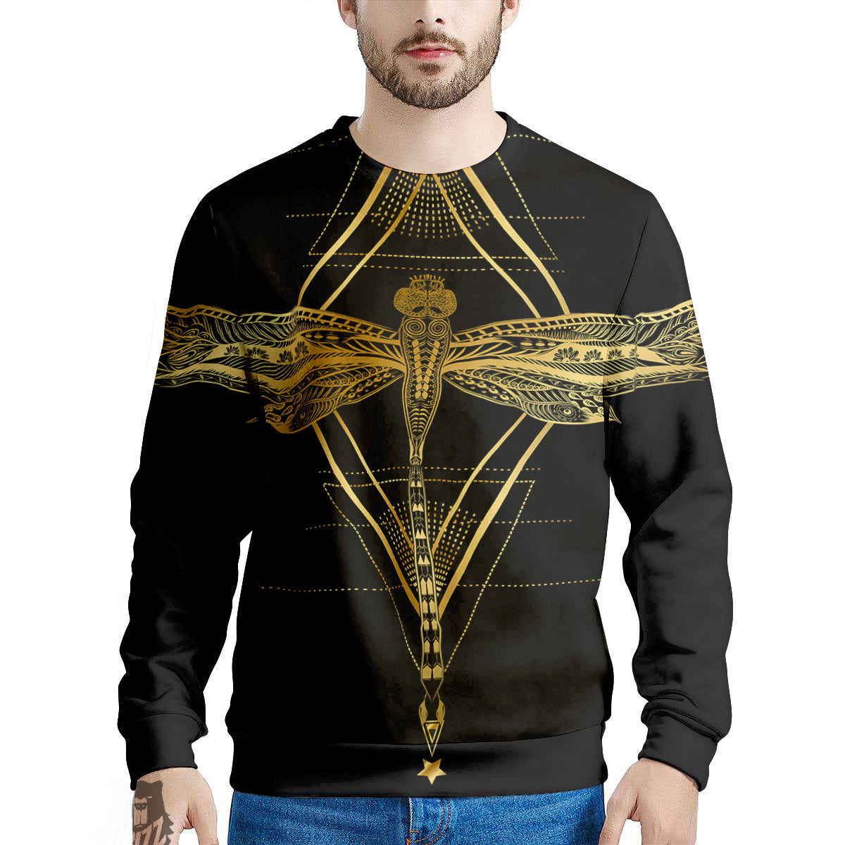 Dragonfly Boho Spiritual Print Men's Sweatshirt-grizzshop