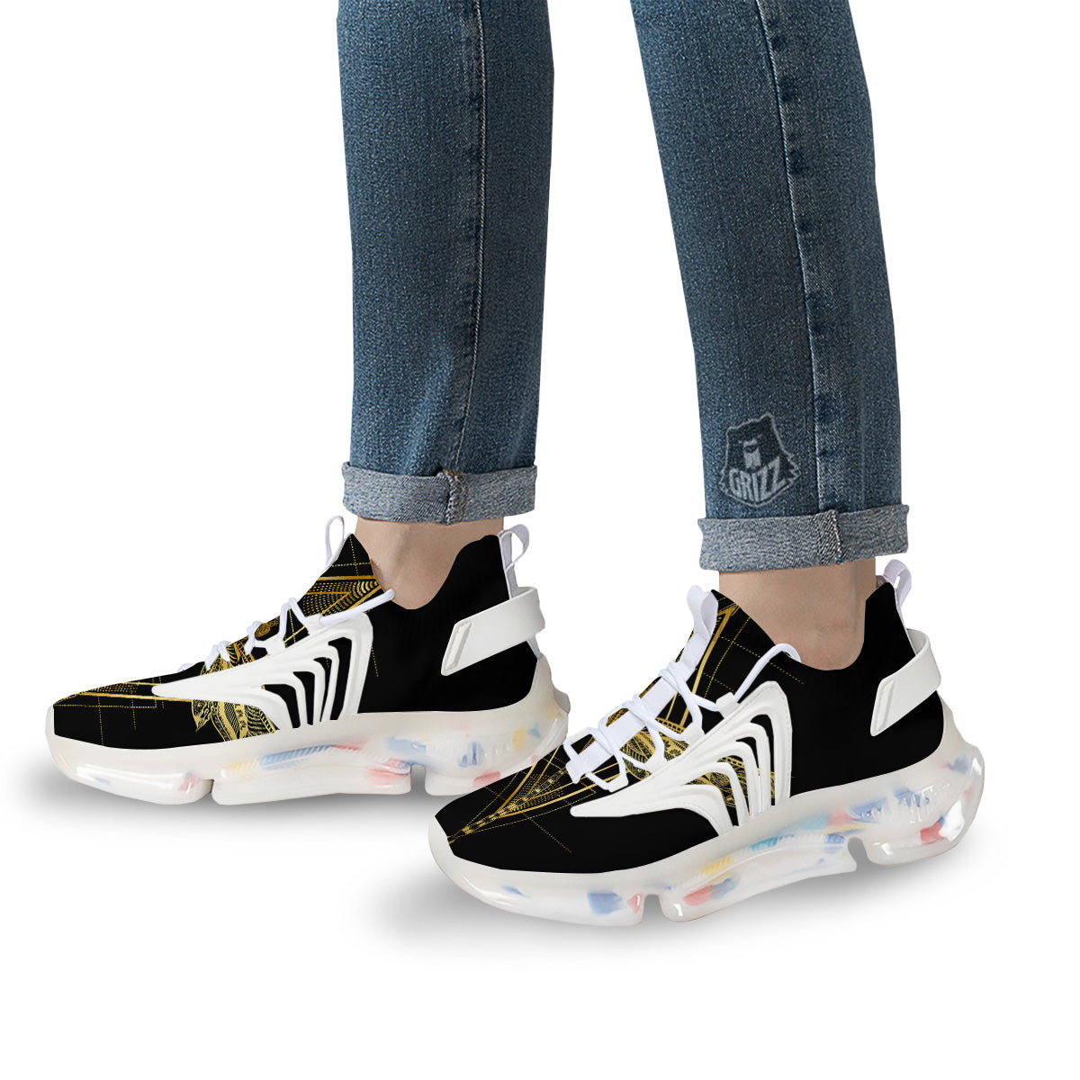 Dragonfly Boho Spiritual Print White Gym Shoes-grizzshop