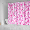 Dragonfly Pink Bathroom Shower Curtain-grizzshop