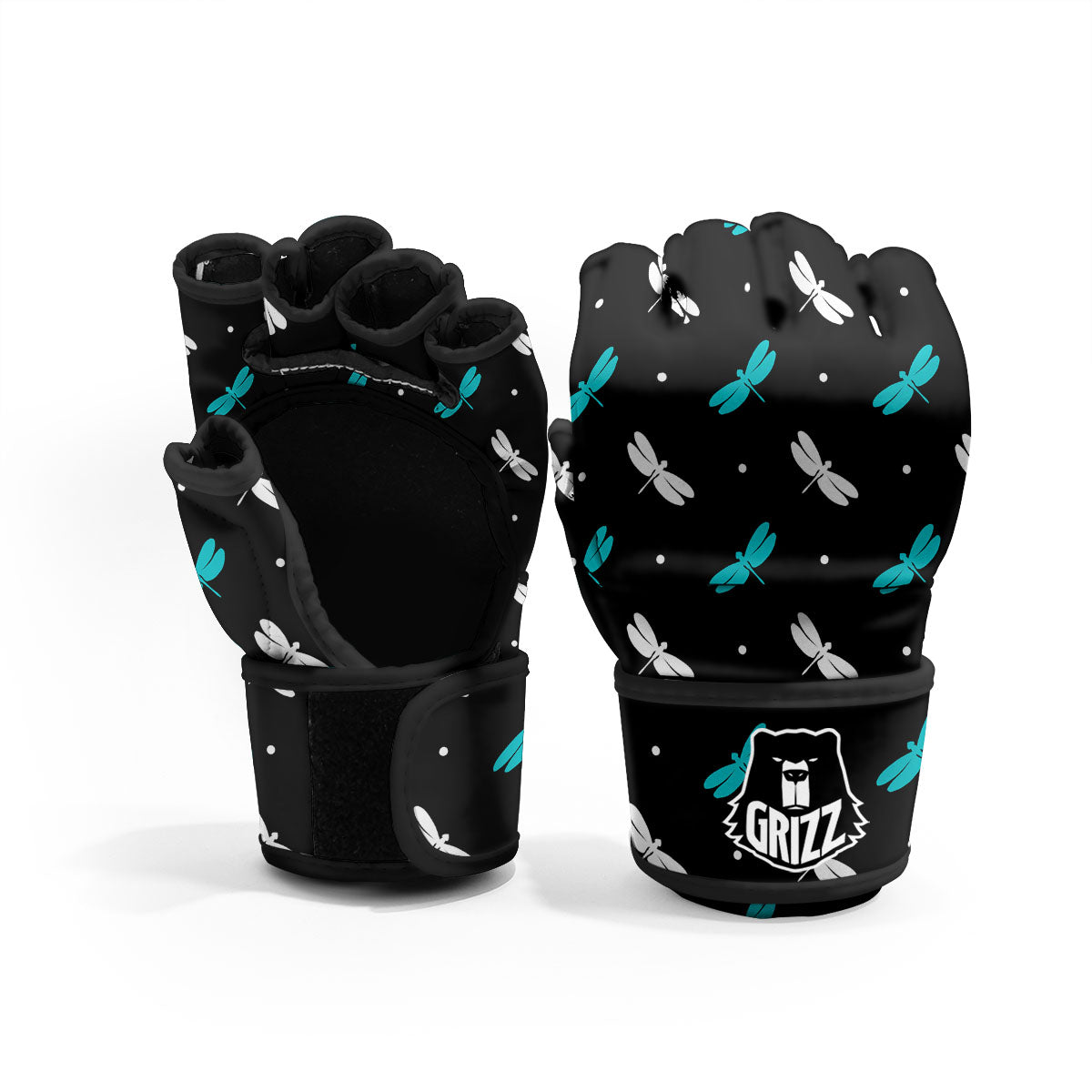 Dragonfly Polka Dot Print Pattern MMA Gloves-grizzshop