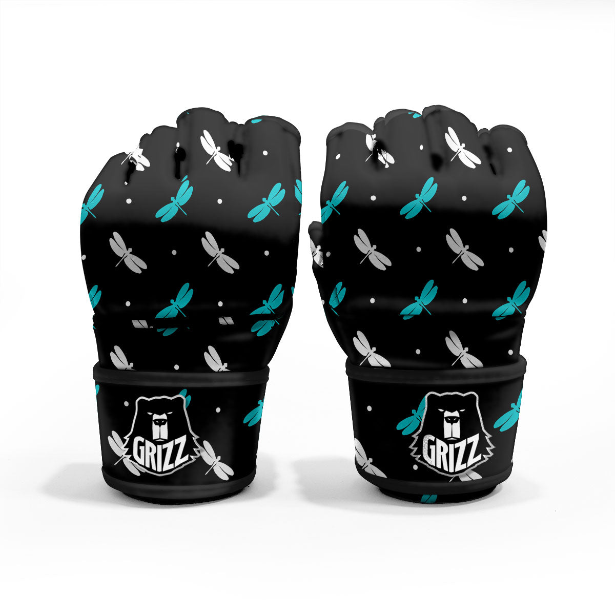 Dragonfly Polka Dot Print Pattern MMA Gloves-grizzshop