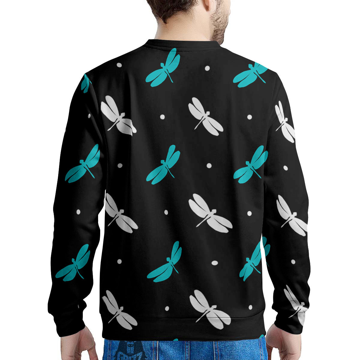 Dragonfly Polka Dot Print Pattern Men's Sweatshirt-grizzshop