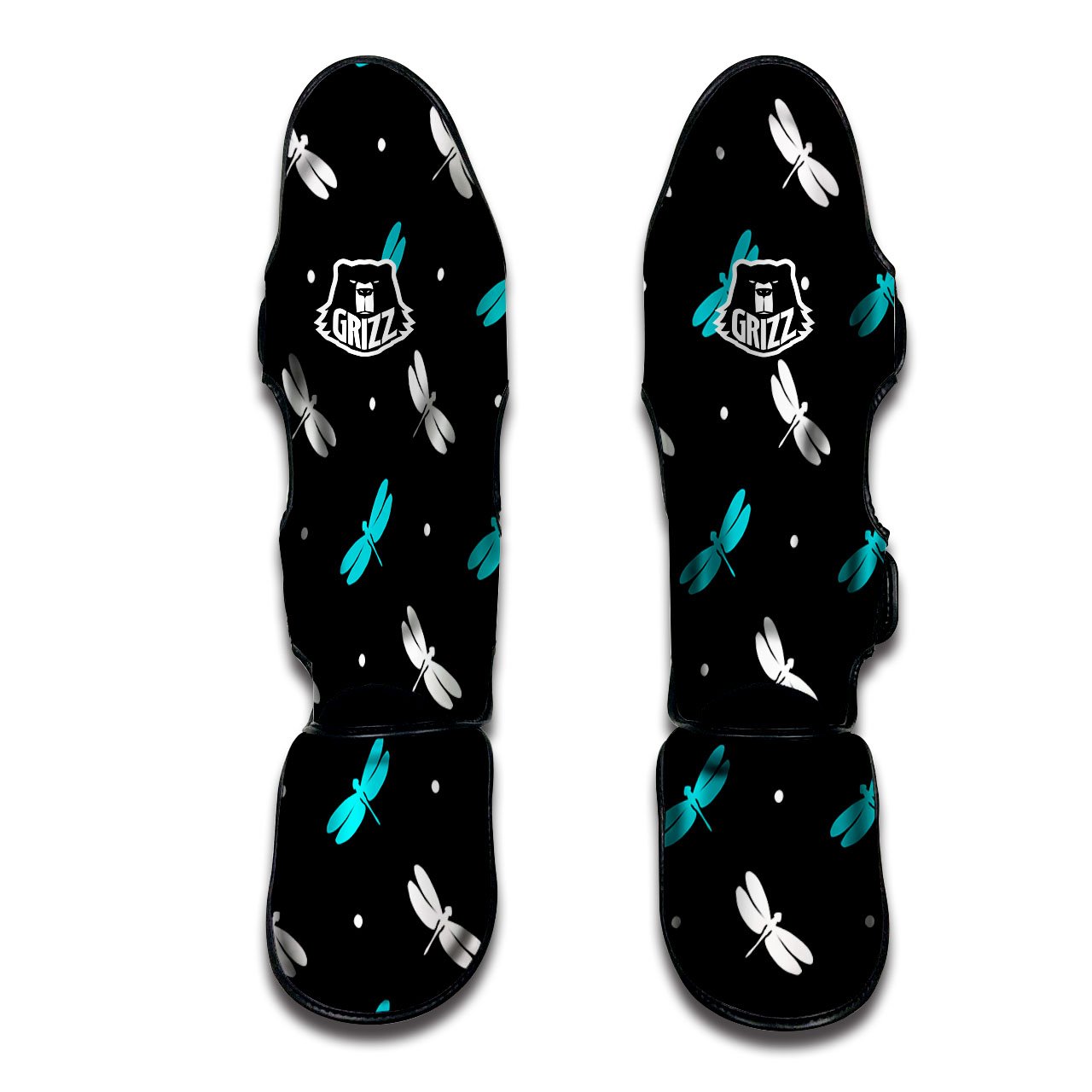 Dragonfly Polka Dot Print Pattern Muay Thai Shin Guards-grizzshop