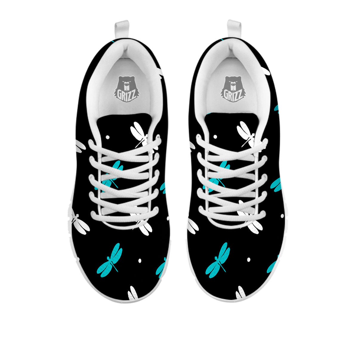 Dragonfly Polka Dot Print Pattern White Sneaker-grizzshop