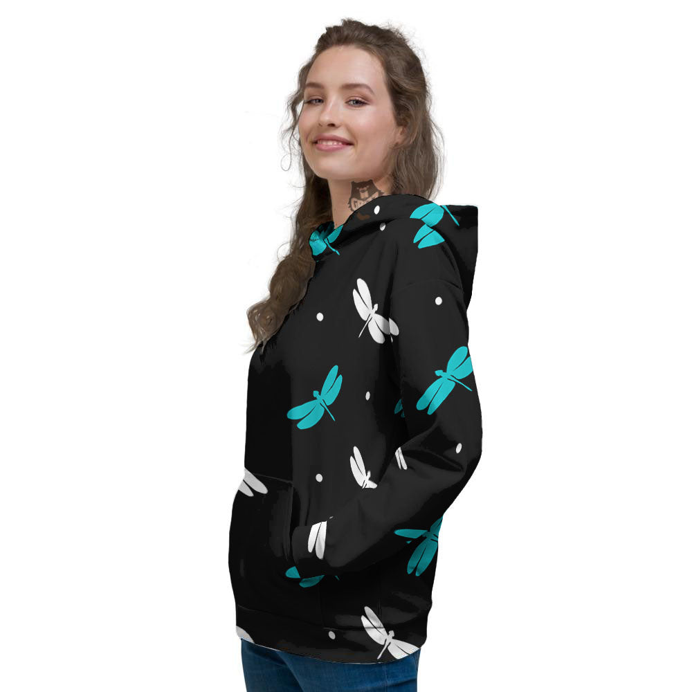 Dragonfly Polka Dot Print Pattern Women's Hoodie-grizzshop