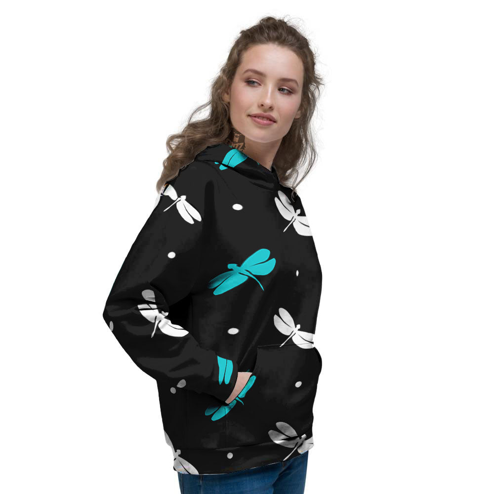 Dragonfly Polka Dot Print Pattern Women's Hoodie-grizzshop