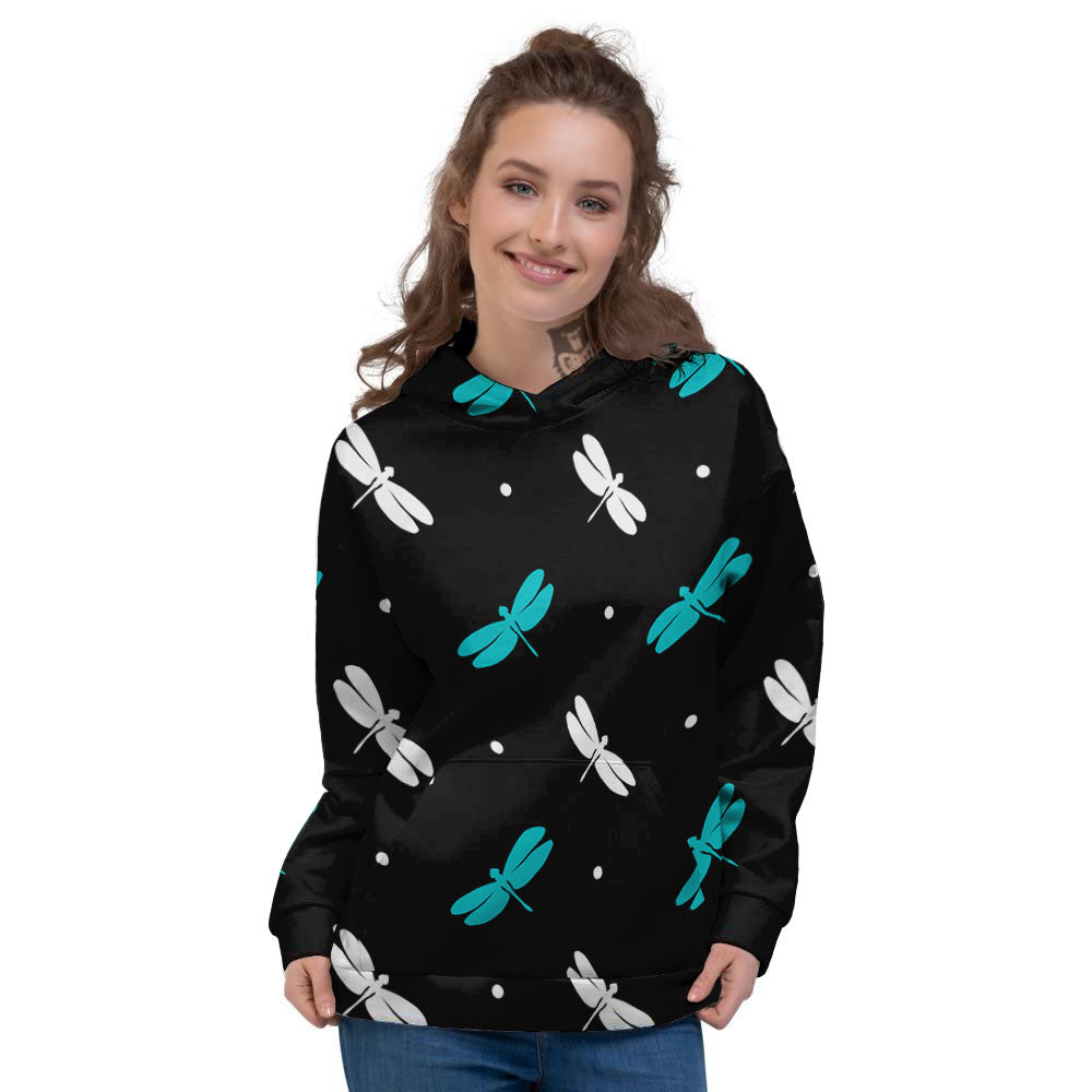 Dragonfly Polka Dot Print Pattern Women's Hoodie-grizzshop
