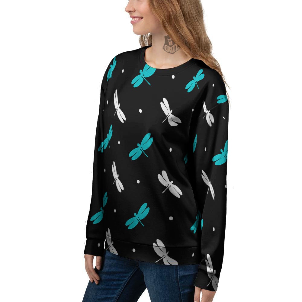 Dragonfly Polka Dot Print Pattern Women's Sweatshirt-grizzshop