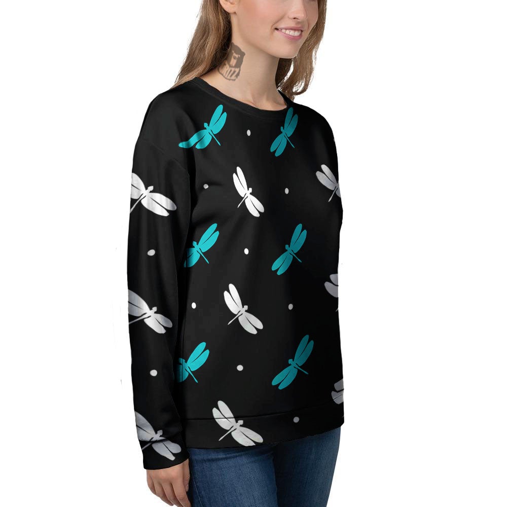 Dragonfly Polka Dot Print Pattern Women's Sweatshirt-grizzshop