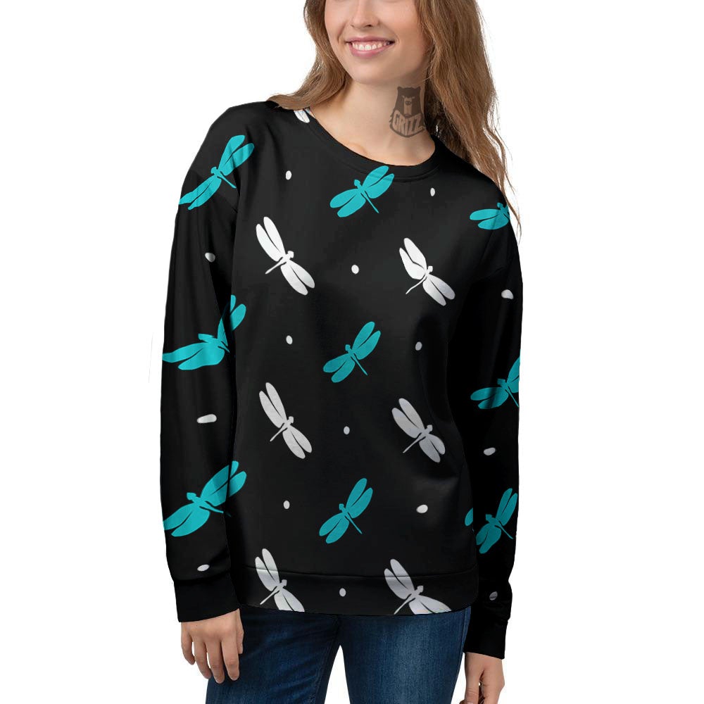 Dragonfly Polka Dot Print Pattern Women's Sweatshirt-grizzshop