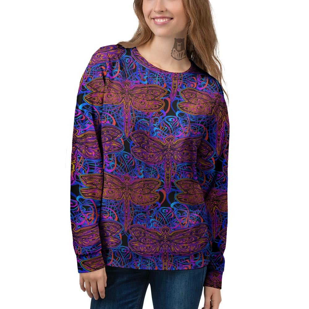 Dragonfly Trippy Print Pattern Women's Sweatshirt-grizzshop