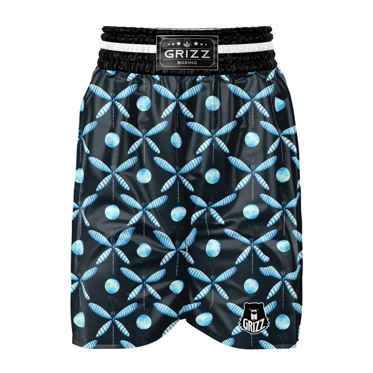 Dragonfly Turquoise Print Pattern Boxing Shorts-grizzshop