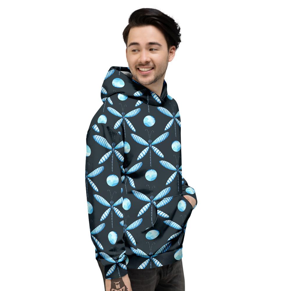 Dragonfly Turquoise Print Pattern Men's Hoodie-grizzshop