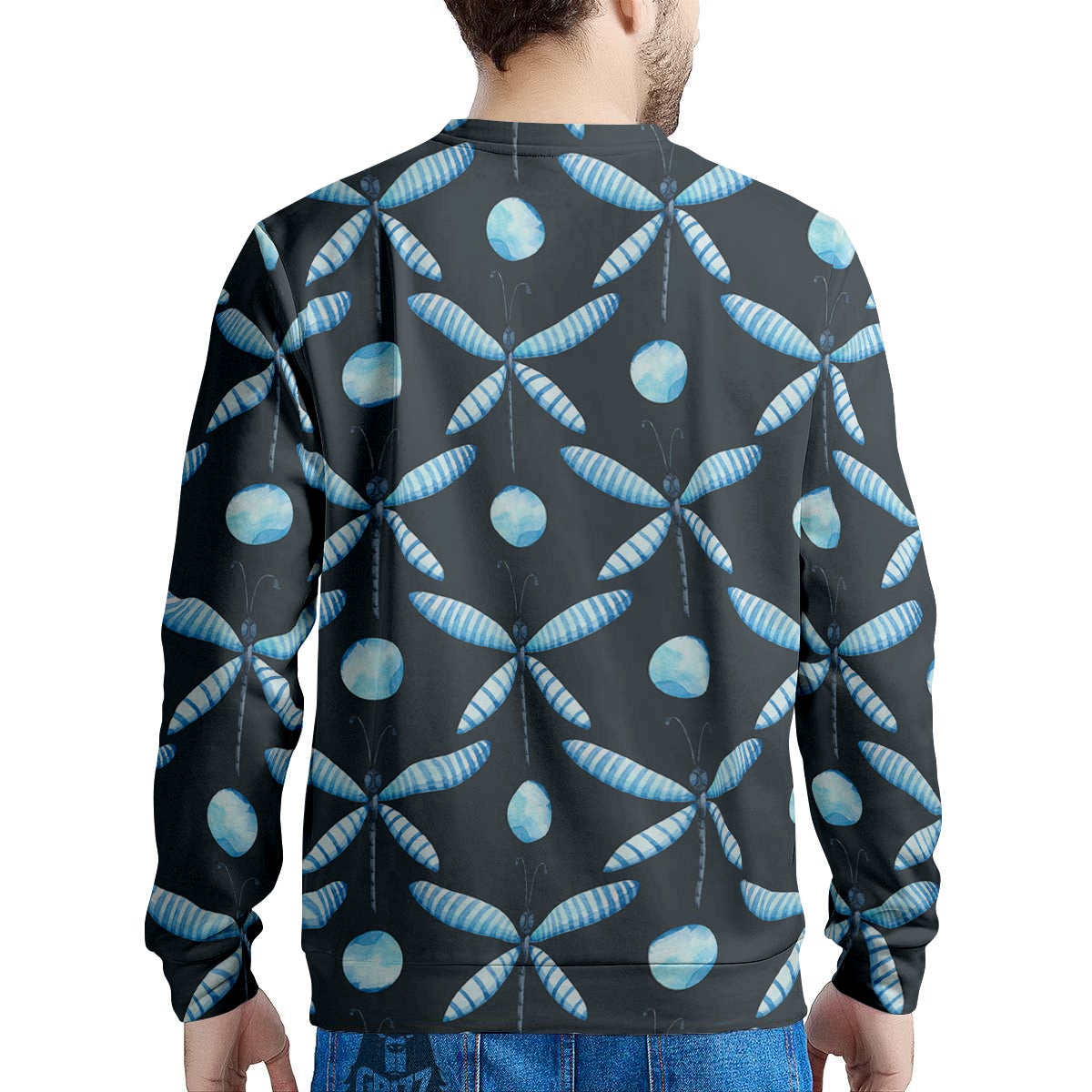 Dragonfly Turquoise Print Pattern Men's Sweatshirt-grizzshop