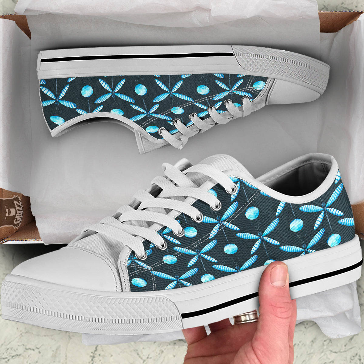 Dragonfly Turquoise Print Pattern White Low Top Shoes-grizzshop