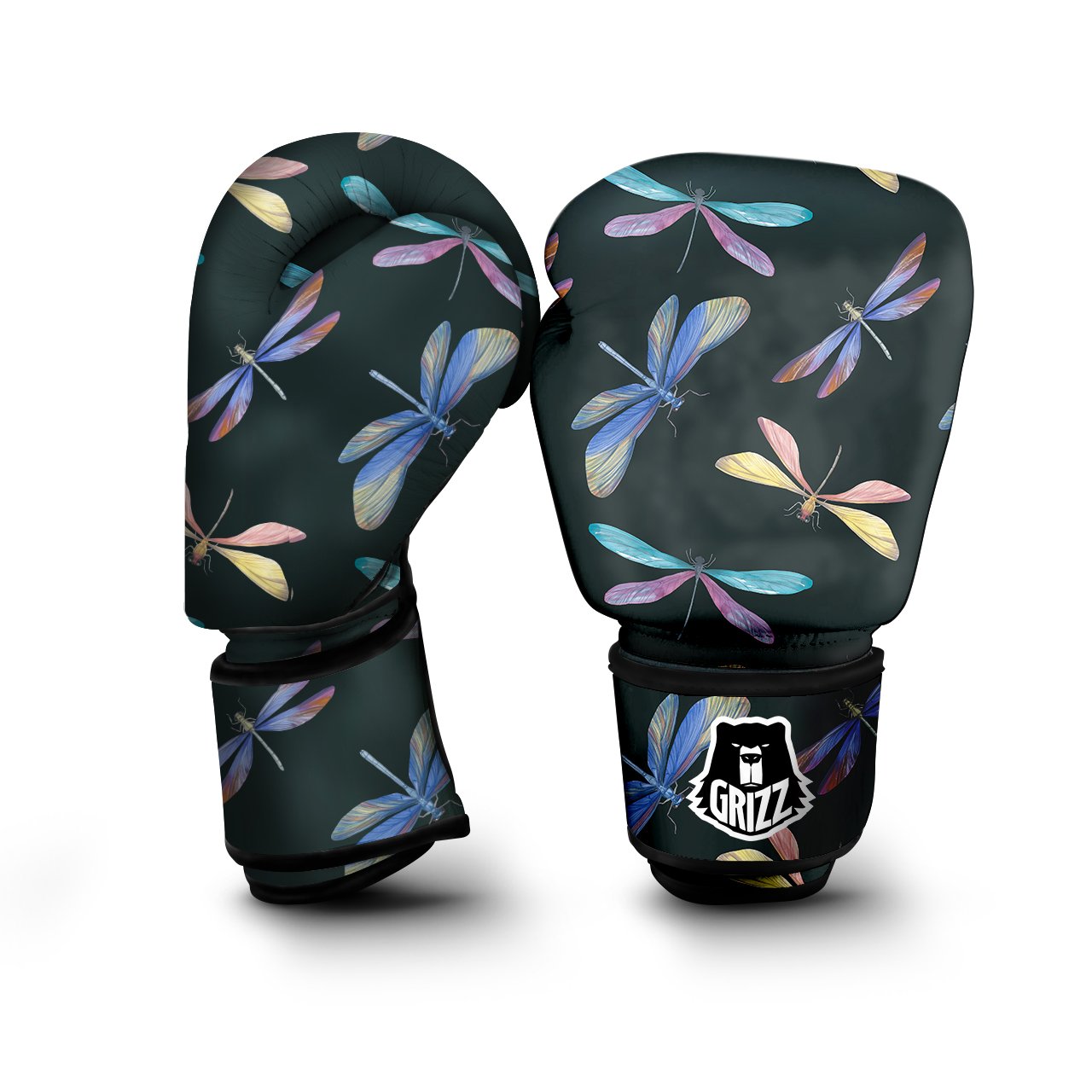 Dragonfly Vintage Print Pattern Boxing Gloves-grizzshop