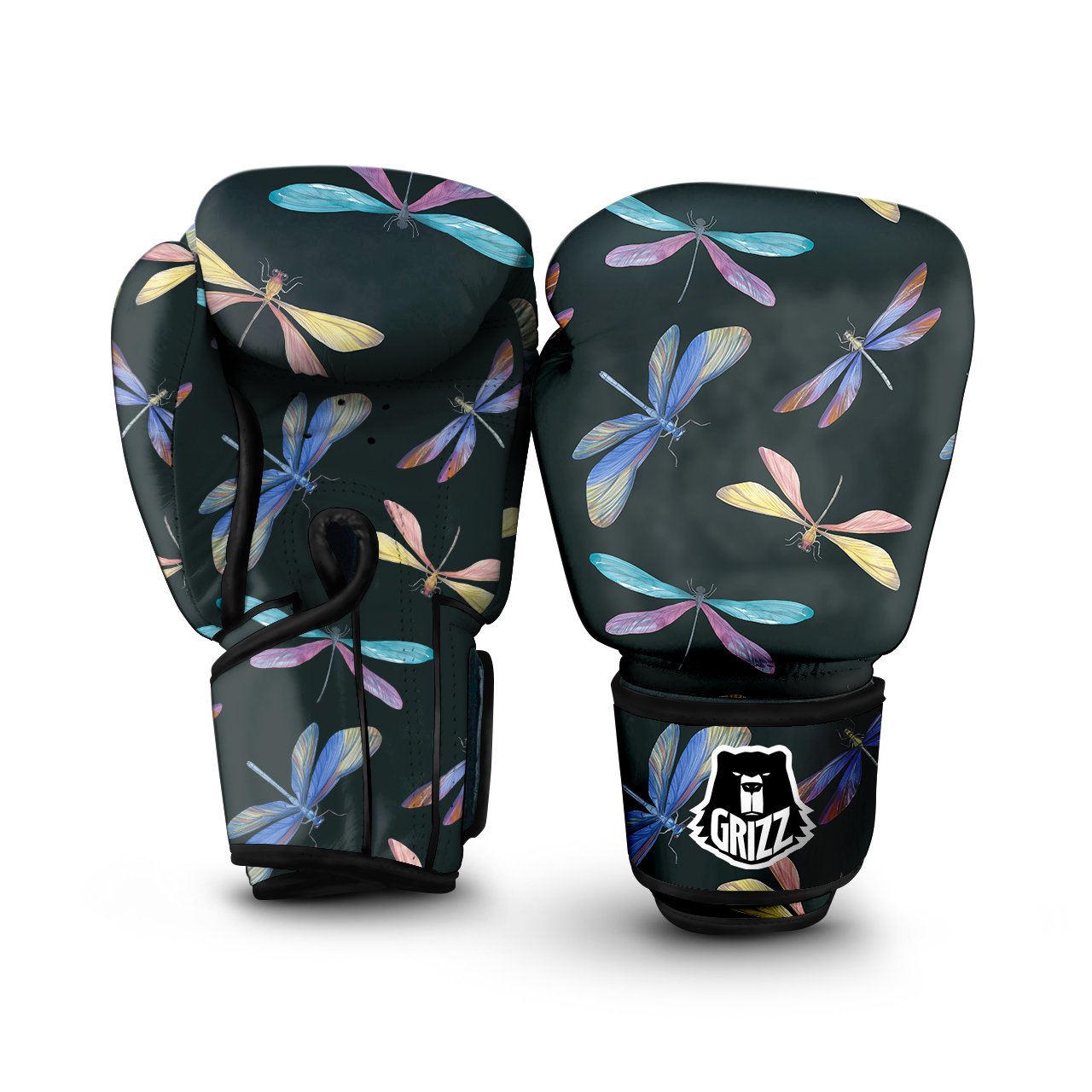 Dragonfly Vintage Print Pattern Boxing Gloves-grizzshop