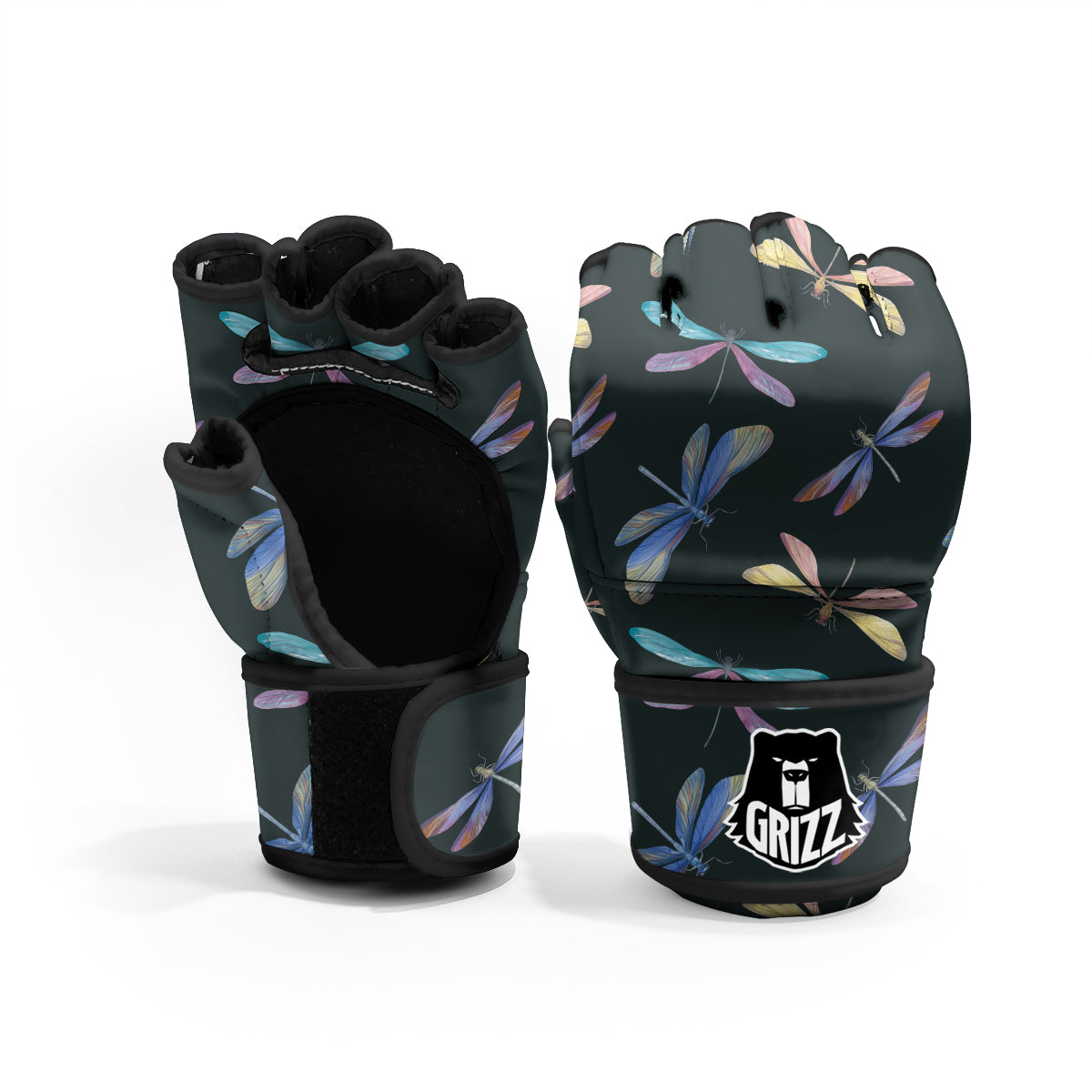 Dragonfly Vintage Print Pattern MMA Gloves-grizzshop