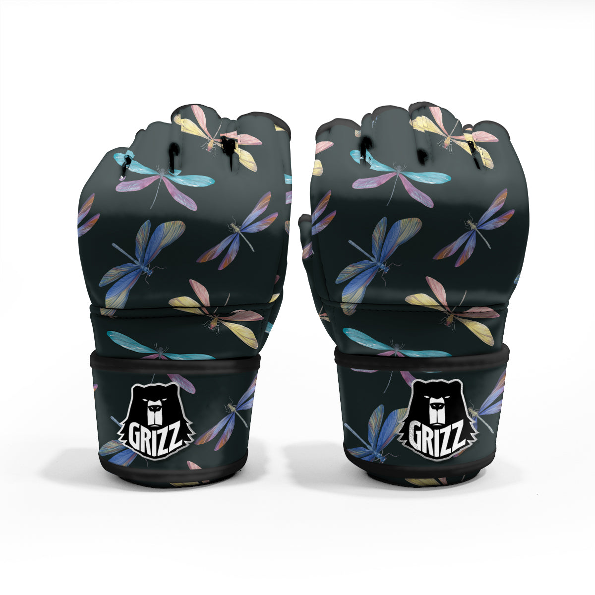 Dragonfly Vintage Print Pattern MMA Gloves-grizzshop