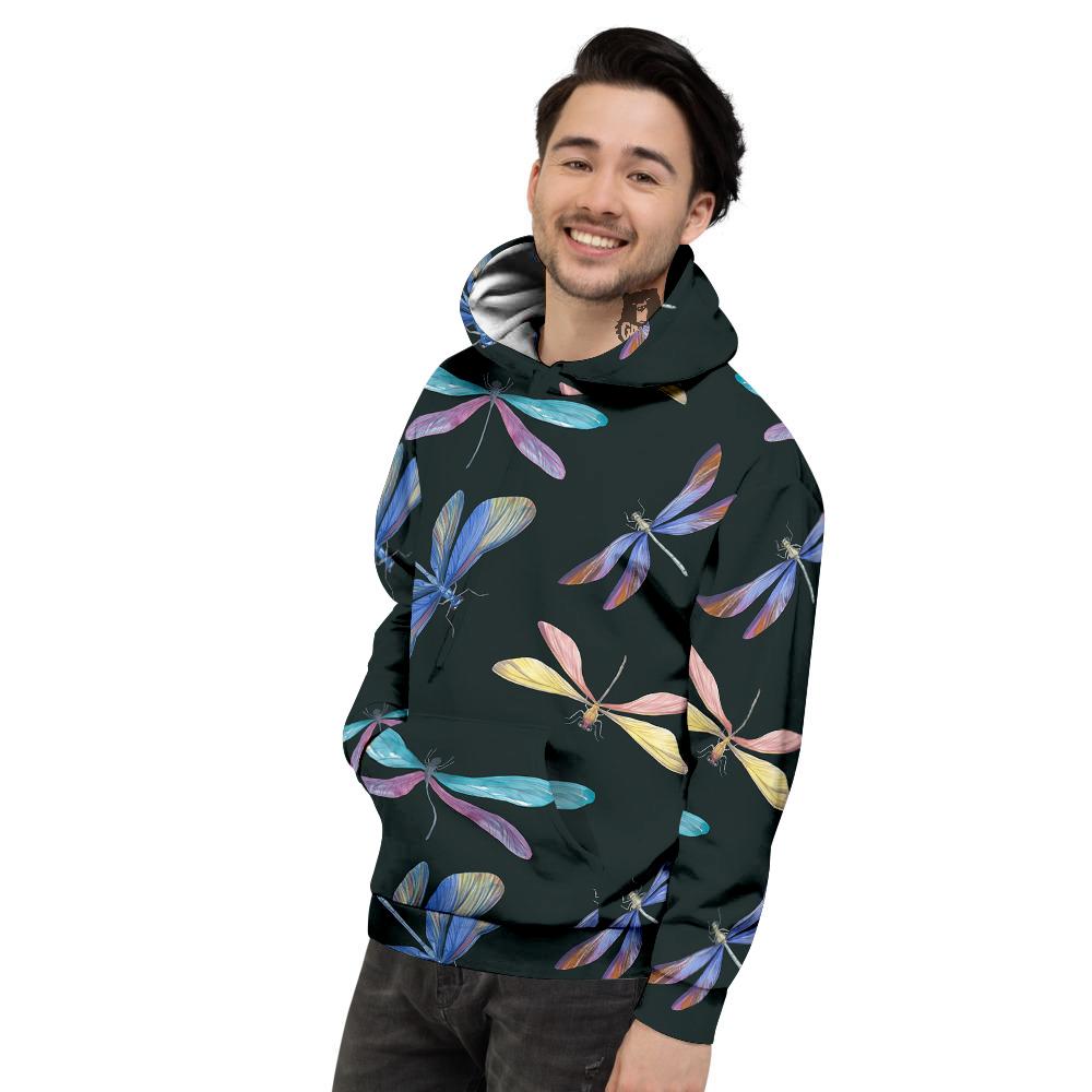 Dragonfly Vintage Print Pattern Men's Hoodie-grizzshop