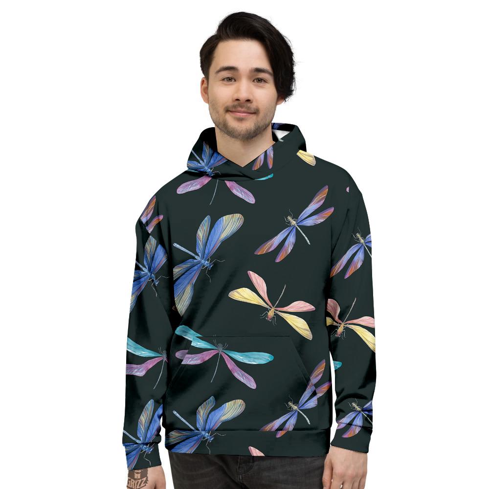 Dragonfly Vintage Print Pattern Men's Hoodie-grizzshop