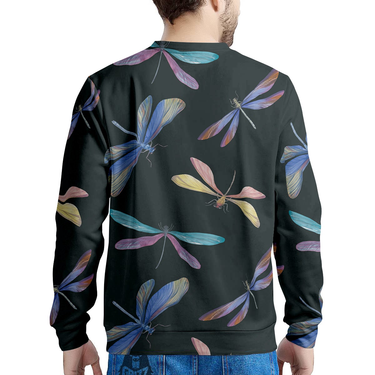 Dragonfly Vintage Print Pattern Men's Sweatshirt-grizzshop