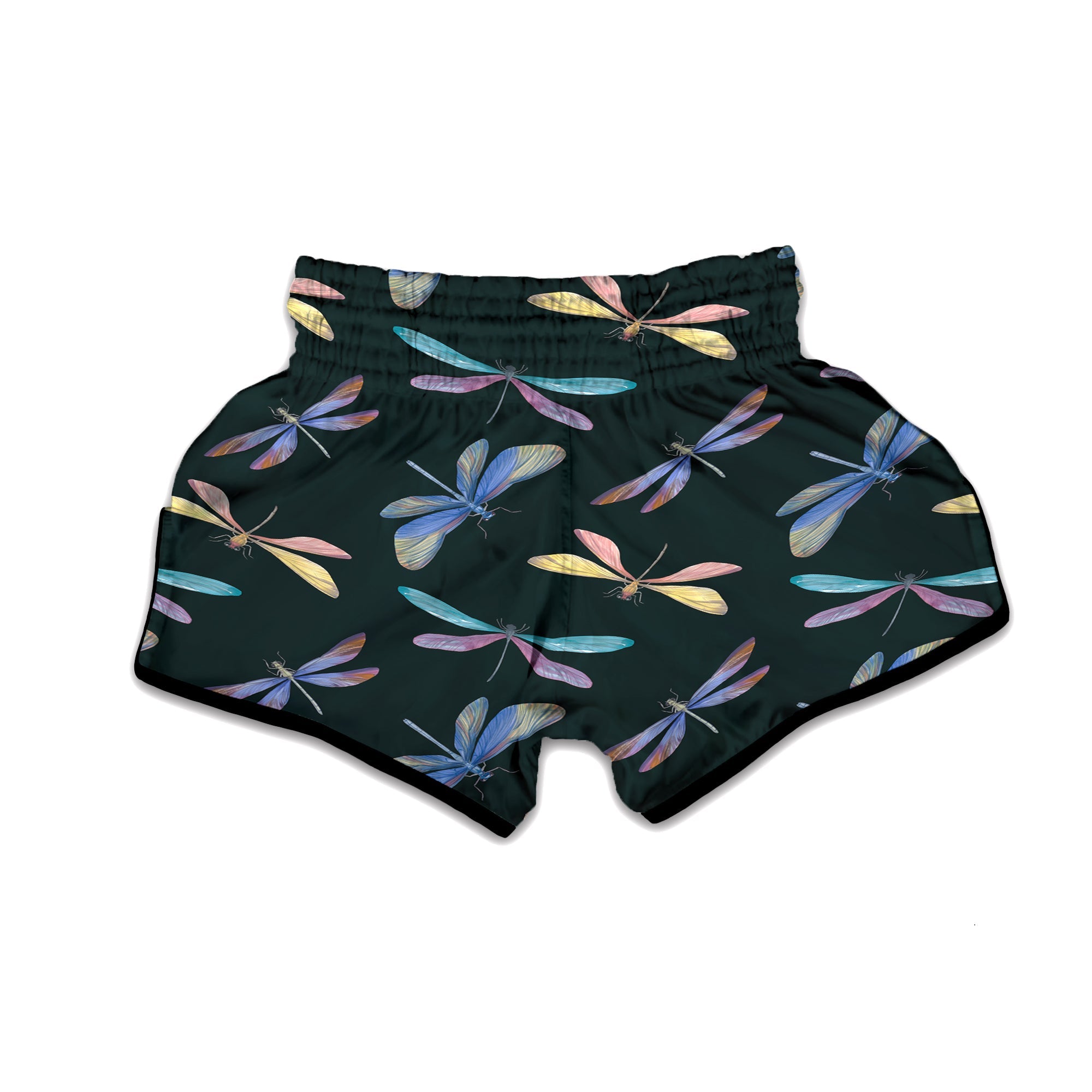 Dragonfly Vintage Print Pattern Muay Thai Boxing Shorts-grizzshop