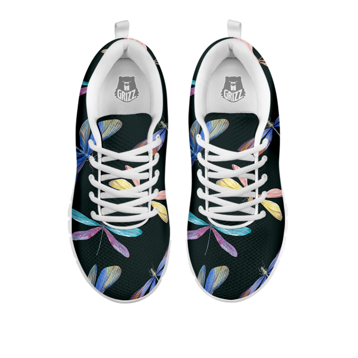 Dragonfly Vintage Print Pattern White Sneaker-grizzshop