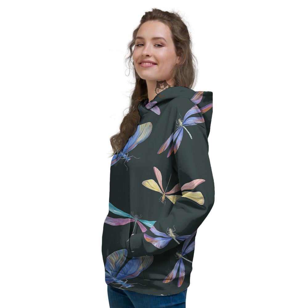 Dragonfly Vintage Print Pattern Women's Hoodie-grizzshop
