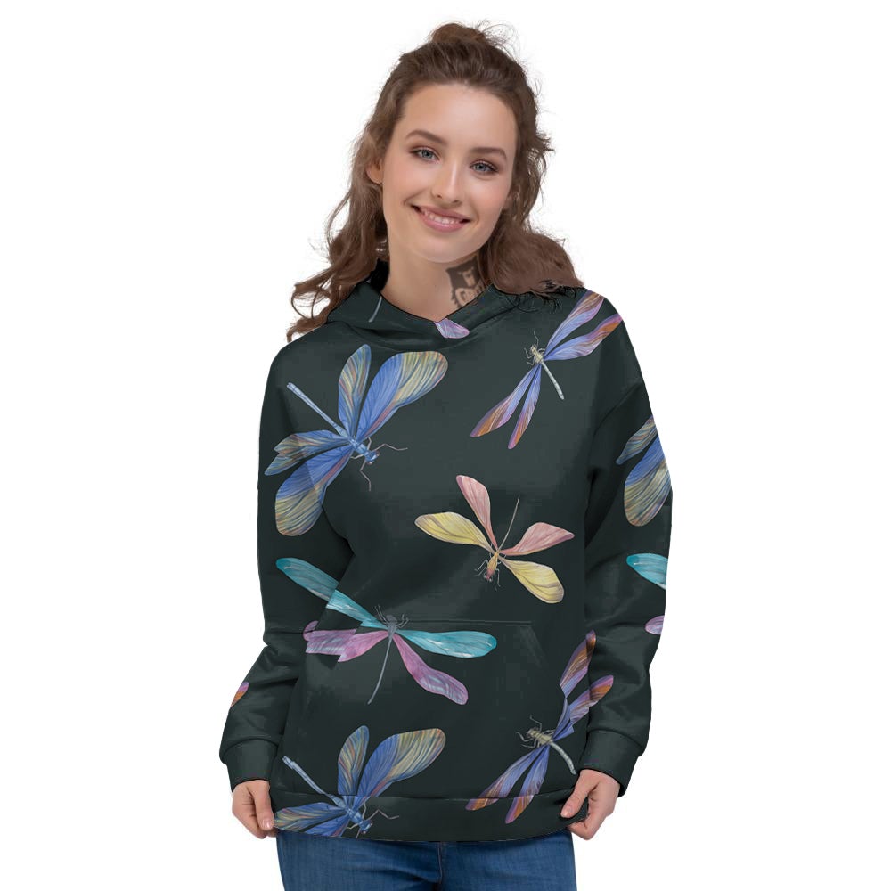 Dragonfly Vintage Print Pattern Women's Hoodie-grizzshop