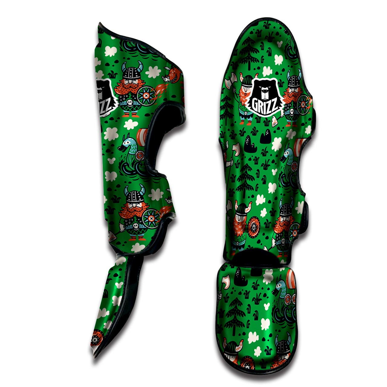 Drakkar Dragon Viking Muay Thai Shin Guard-grizzshop