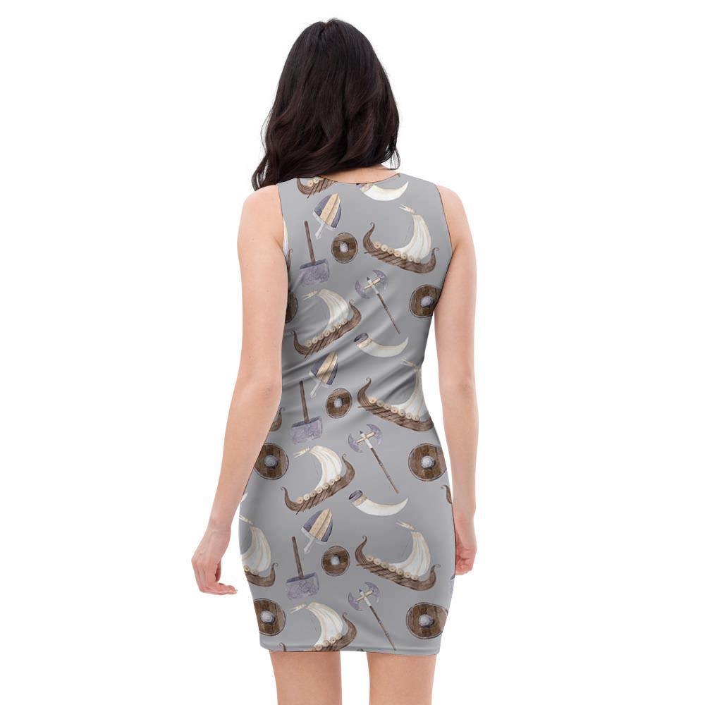 Drakkar Viking Ship Bodycon Dress-grizzshop