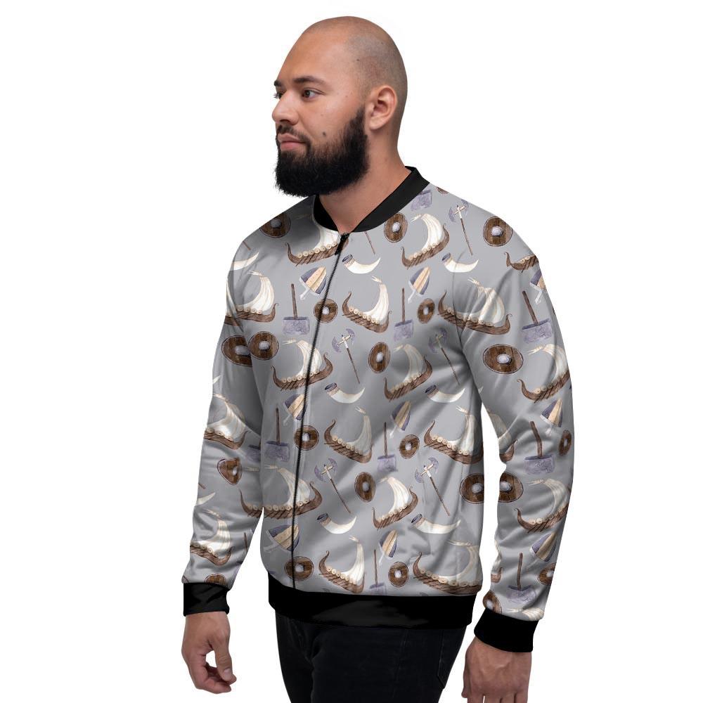 Drakkar Viking Ship Men's Bomber Jacket-grizzshop