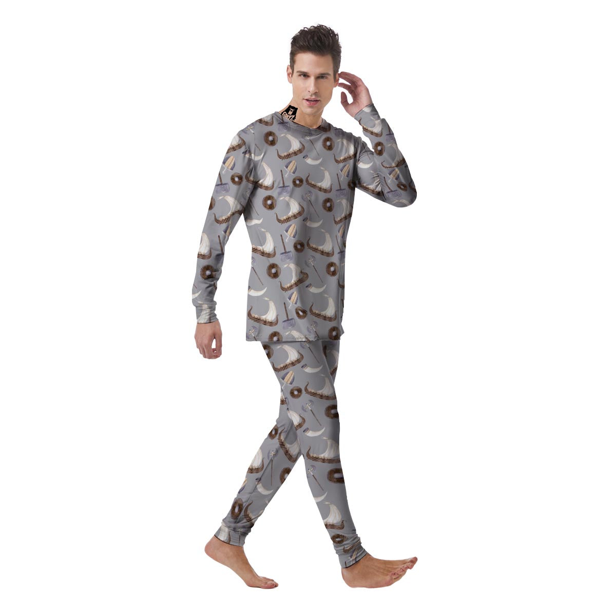 Drakkar Viking Ship Men's Pajamas-grizzshop