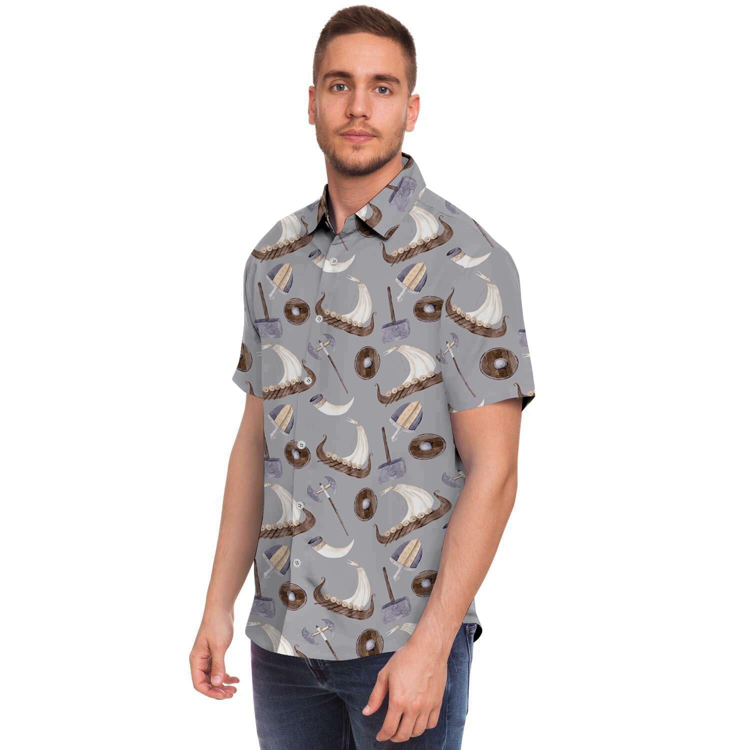 Drakkar Viking Ship Men's Short Sleeve Shirt-grizzshop