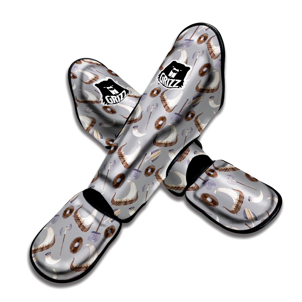 Drakkar Viking Ship Muay Thai Shin Guard-grizzshop