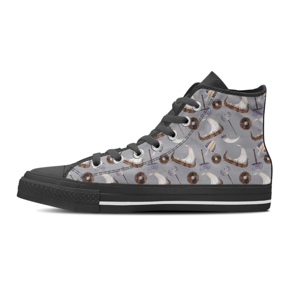 Drakkar Viking Ship Women's High Top Shoes-grizzshop