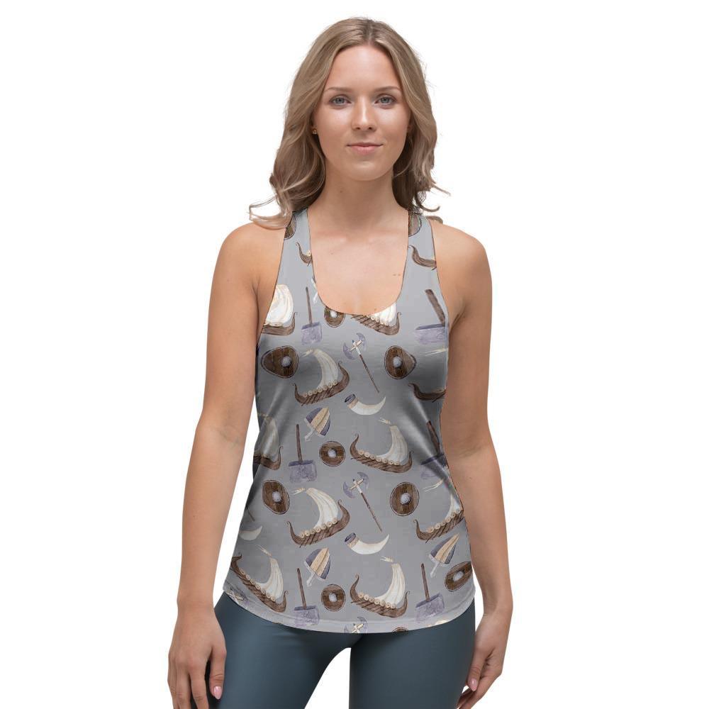 Drakkar Viking Ship Women's Racerback Tank Top-grizzshop