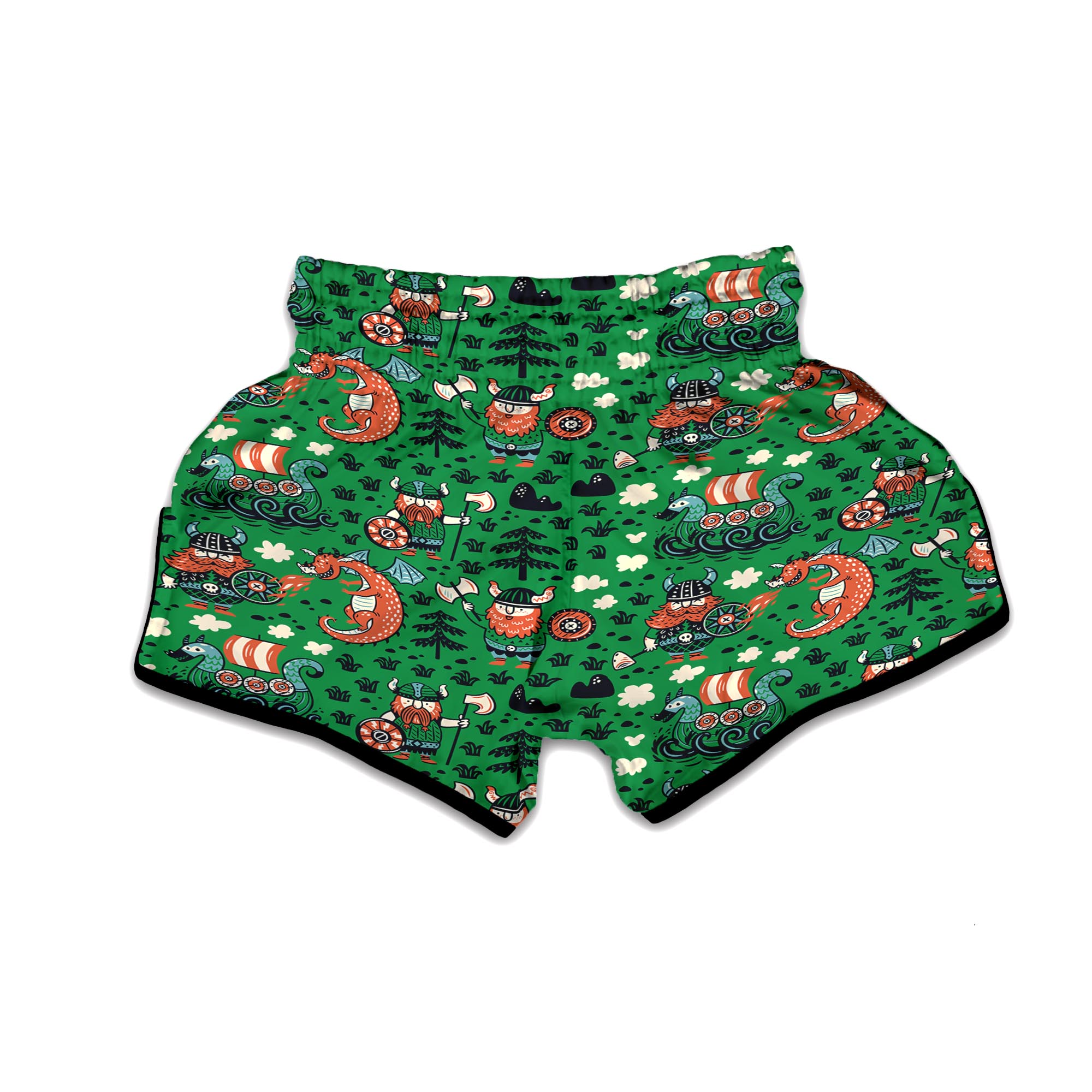 Drakkar Dragon Viking Muay Thai Boxing Shorts-grizzshop