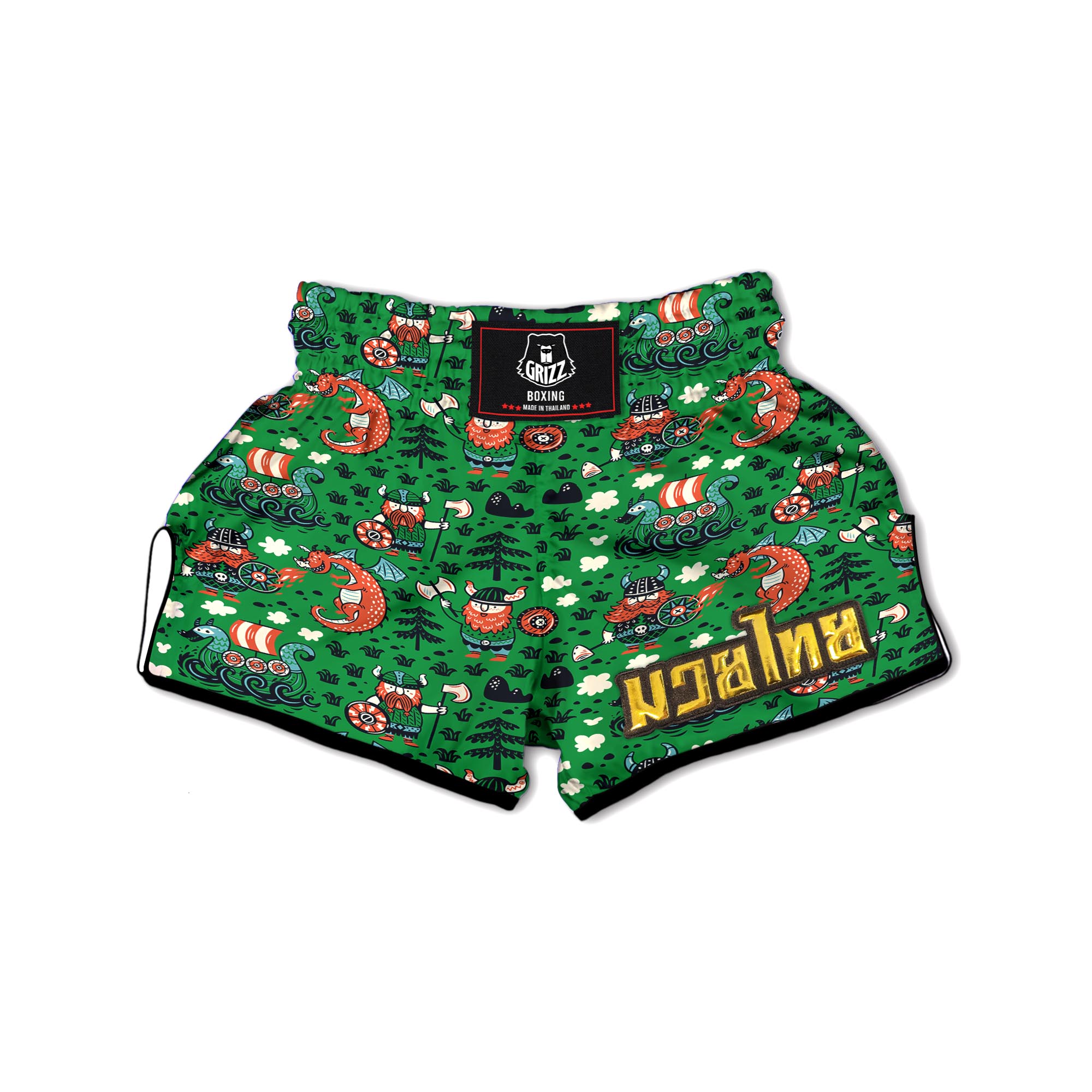 Drakkar Dragon Viking Muay Thai Boxing Shorts-grizzshop