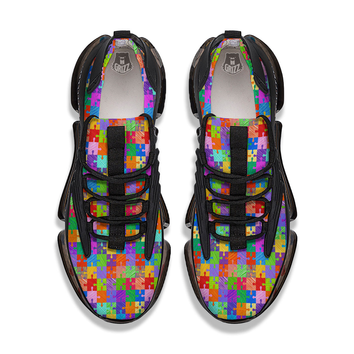 Drawing Autism Awareness Print Black Gym Shoes-grizzshop