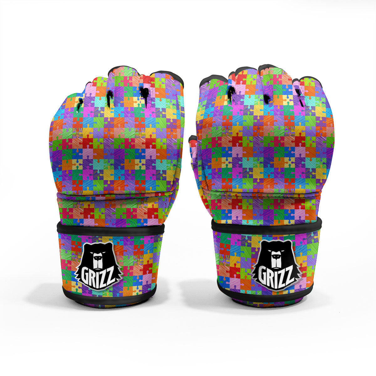 Drawing Autism Awareness Print MMA Gloves-grizzshop