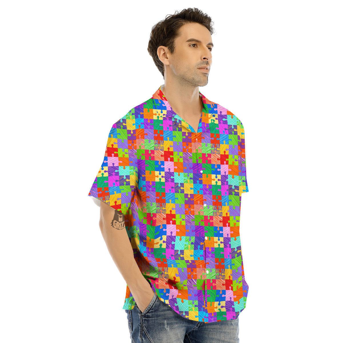 Drawing Autism Awareness Print Men's Hawaiian Shirt-grizzshop