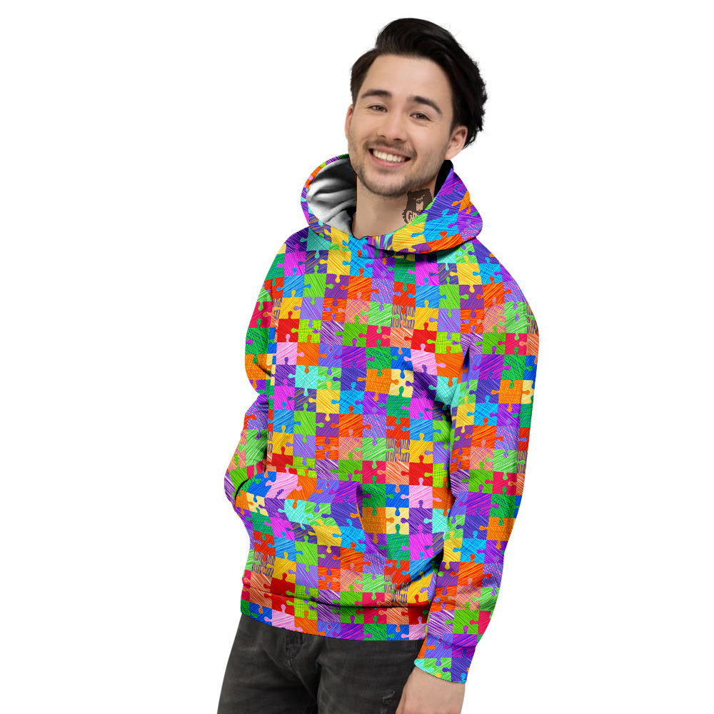 Drawing Autism Awareness Print Men's Hoodie-grizzshop