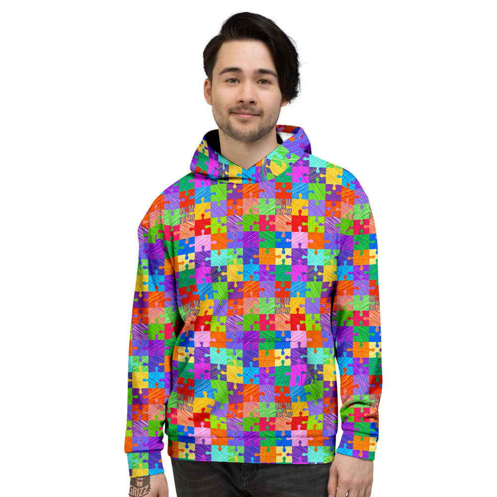 Drawing Autism Awareness Print Men's Hoodie-grizzshop