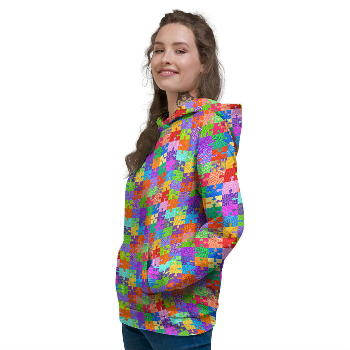Drawing Autism Awareness Print Women's Hoodie-grizzshop